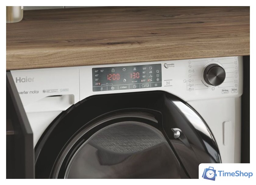 Стирально-сушильная машина Haier HWDQ90B416FWB-S - Изображение №3 — Интернет-магазин Time-Shop