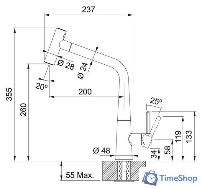 Смеситель Franke Icon 115.0625.190 (черный матовый) - Изображение №5 — Интернет-магазин Time-Shop