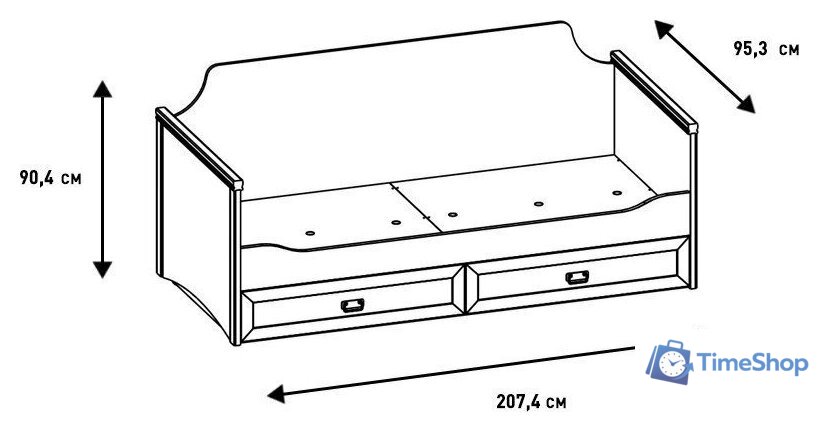 Кровать-тахта Ангстрем Кантри детская КА-830.25 (Я16) исп.4 (Д1, валенсия) - Изображение №10 — Интернет-магазин Time-Shop