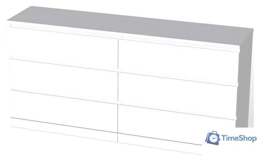 Комод Mio Tesoro Варма 6Д (пигмент, белый) - Изображение №1 — Интернет-магазин Time-Shop