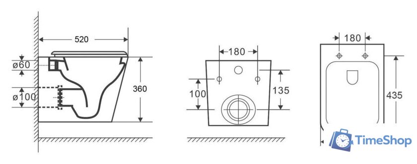Унитаз подвесной Niagara Atrio NG-9303 - Изображение №8 — Интернет-магазин Time-Shop