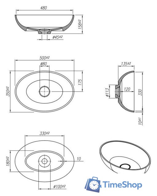 Умывальник Roxen Nimfa black 300160-B - Изображение №4 — Интернет-магазин Time-Shop