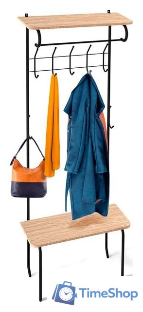 Стойка для одежды Sheffilton SHT-HW1 192404 (черный муар/дуб беленый) - Изображение №1 — Интернет-магазин Time-Shop