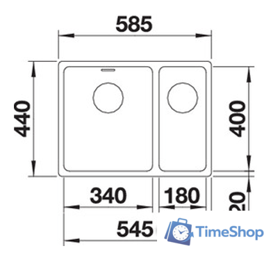 Кухонная мойка Blanco Andano 340/180-U (правая, без клапана-автомата) - Изображение №4 — Интернет-магазин Time-Shop