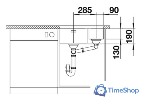 Кухонная мойка Blanco Andano 340/180-U (правая, без клапана-автомата) - Изображение №2 — Интернет-магазин Time-Shop