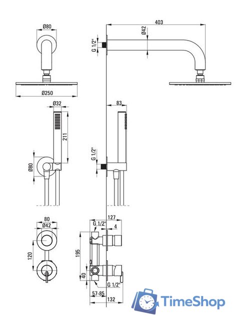 Душевая система  Deante Silia Titanium NQS_D9YK - Изображение №7 — Интернет-магазин Time-Shop