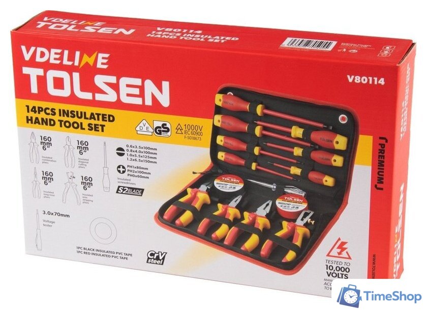 Универсальный набор инструментов Tolsen TTV80114 (14 предметов) - Изображение №5 — Интернет-магазин Time-Shop