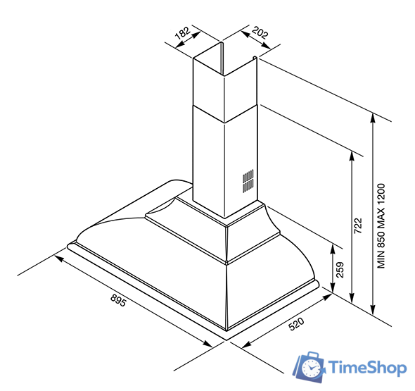 Кухонная вытяжка Smeg KC19POE - Изображение №3 — Интернет-магазин Time-Shop