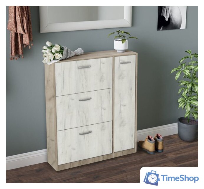 Тумба для обуви Артём-Мебель СН-100.21 (дуб крафт белый/дуб крафт серый) - Изображение №1 — Интернет-магазин Time-Shop