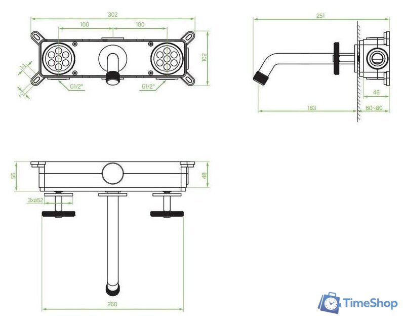 Смеситель Laveo Muro BAU 722P - Изображение №2 — Интернет-магазин Time-Shop