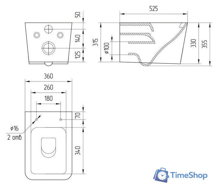 Унитаз подвесной Cersanit Crea Vortex DPL EO Slim 68916 - Изображение №5 — Интернет-магазин Time-Shop