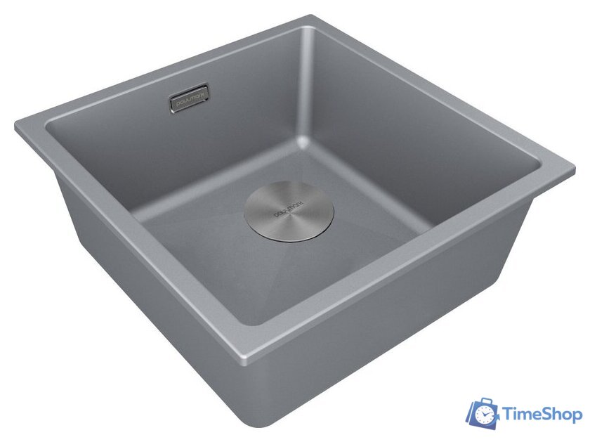 Кухонная мойка Paulmark IT-Granit Lumi 45 Uni-Skew LU45SK-GRM (серый/серый металлик) - Изображение №2 — Интернет-магазин Time-Shop