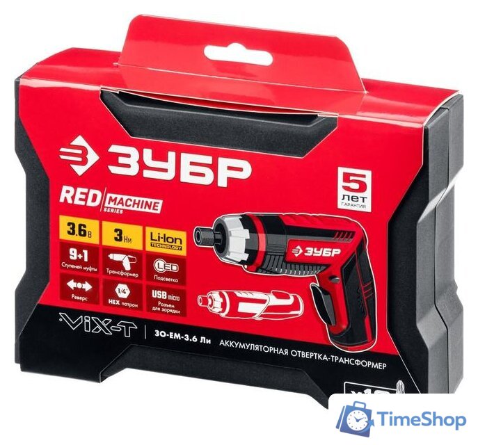 Электроотвертка Зубр Мастер ЗО-ЕМ-3.6 Ли (кейс) - Изображение №10 — Интернет-магазин Time-Shop