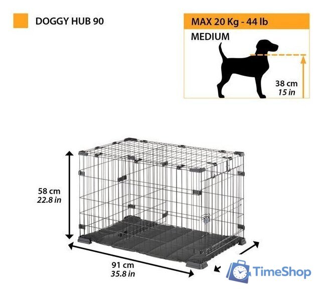 Клетка Ferplast Doggy Hub 73177117 - Изображение №10 — Интернет-магазин Time-Shop