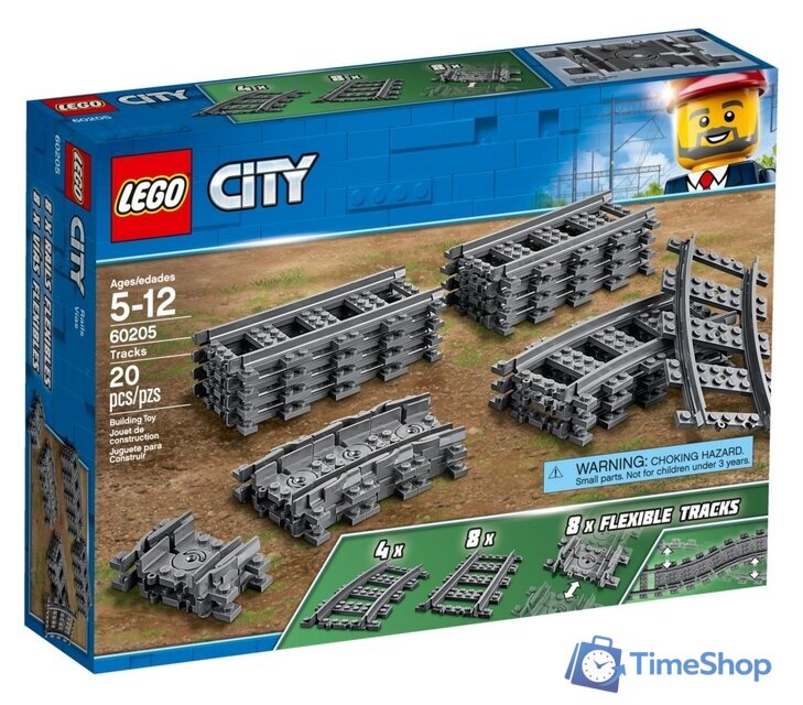 Конструктор LEGO City 60205 Рельсы - Изображение №1 — Интернет-магазин Time-Shop