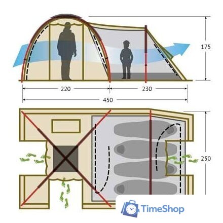 Кемпинговая палатка AlexikA Nevada 4 (зеленый) - Изображение №11 — Интернет-магазин Time-Shop