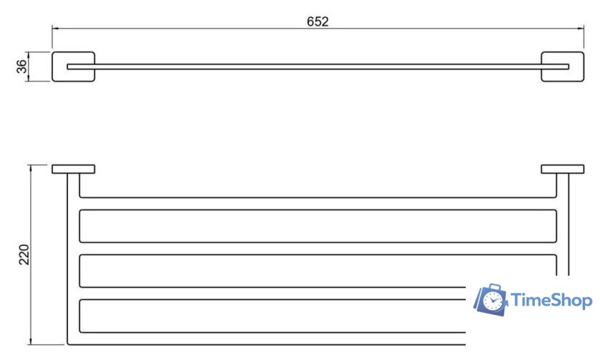 Полка для полотенца Aquatek Либра AQ4322MB - Изображение №2 — Интернет-магазин Time-Shop