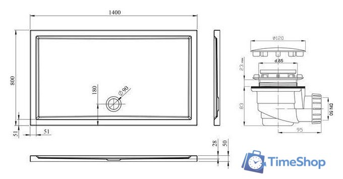 Душевой поддон Lavinia Boho One 3701914S 140х80 - Изображение №8 — Интернет-магазин Time-Shop