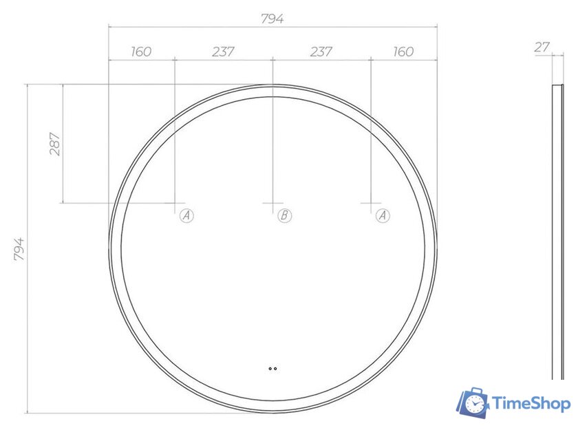  Vigo Зеркало Cosmo Comfort 800 - Изображение №10 — Интернет-магазин Time-Shop