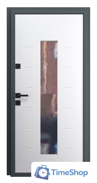 Металлическая дверь Guard Inox Black 96x205 (левая, графит/экосатин белый) - Изображение №3 — Интернет-магазин Time-Shop