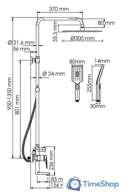 Душевая система  Wasserkraft A155.262.201.BG - Изображение №3 — Интернет-магазин Time-Shop