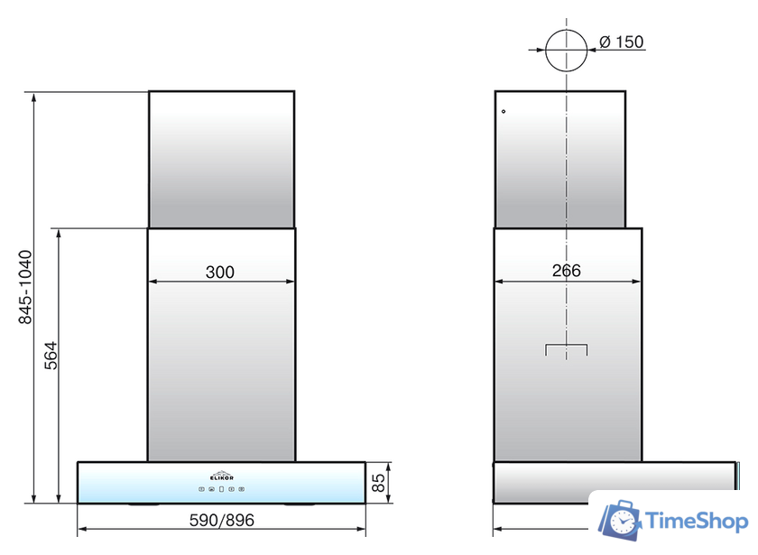 Кухонная вытяжка Elikor Агат 60Н-1000-Е4Д (нержавеющая сталь/белый) - Изображение №3 — Интернет-магазин Time-Shop