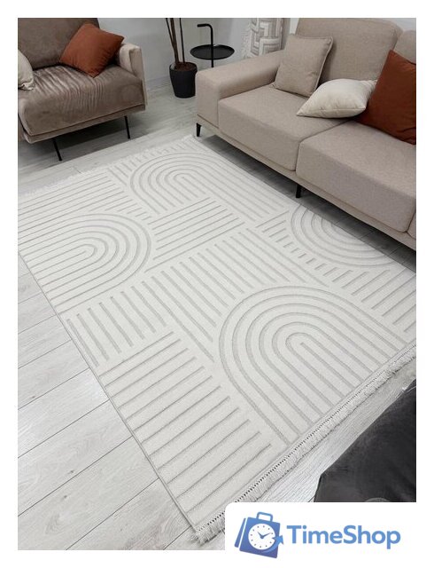 Ковер для жилой комнаты Radjab Carpet Поло Прямоугольник PL 255 12536RK (2x2.9, Cream) - Изображение №3 — Интернет-магазин Time-Shop