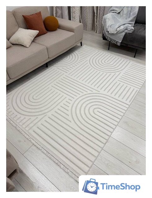 Ковер для жилой комнаты Radjab Carpet Поло Прямоугольник PL 255 12536RK (2x2.9, Cream) - Изображение №2 — Интернет-магазин Time-Shop