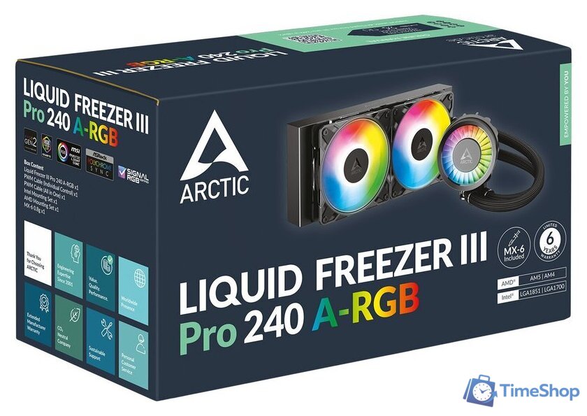 Система жидкостного охлаждения для процессора Arctic Liquid Freezer III Pro 240 A-RGB ACFRE00182A - Изображение №5 — Интернет-магазин Time-Shop