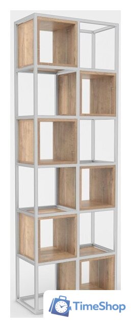 Стеллаж Hype Mebel Грос-2 70x210 (белый/дуб галифакс натуральный) - Изображение №1 — Интернет-магазин Time-Shop