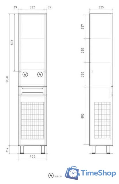  EQUIL Шкаф-пенал Nice 40 с корзиной - Изображение №7 — Интернет-магазин Time-Shop