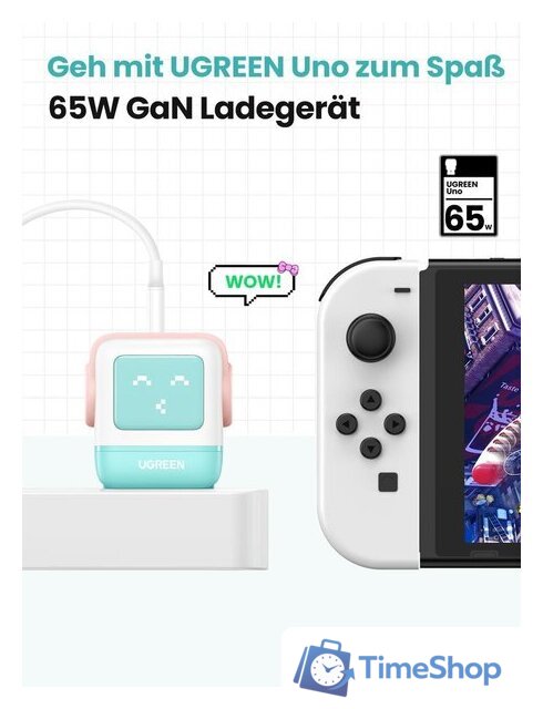 Сетевое зарядное Ugreen Nexode RG 65W CD361 (голубой/розовый) - Изображение №5 — Интернет-магазин Time-Shop