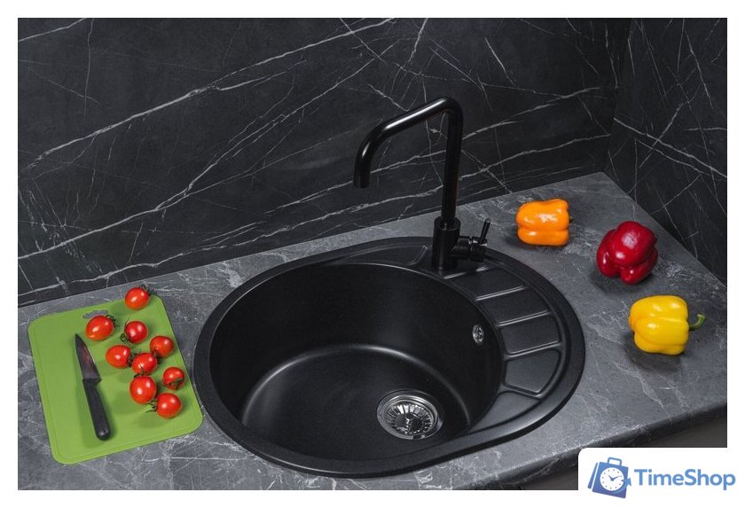 Кухонная мойка Marblan Ovata R (оникс,с сифоном) - Изображение №5 — Интернет-магазин Time-Shop