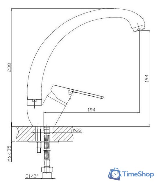 Смеситель Esko St.-Petersburg SPb 03 - Изображение №3 — Интернет-магазин Time-Shop