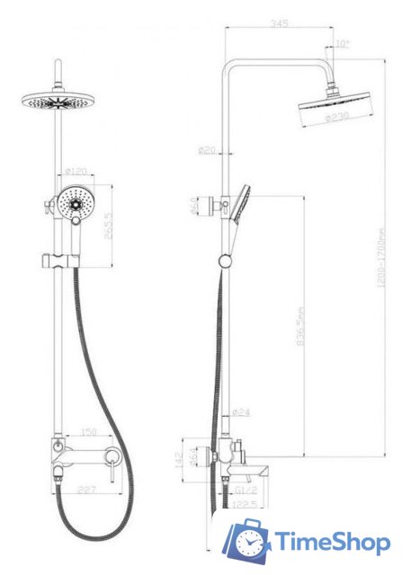 Душевая система  Lemark Minima LM3862C - Изображение №2 — Интернет-магазин Time-Shop