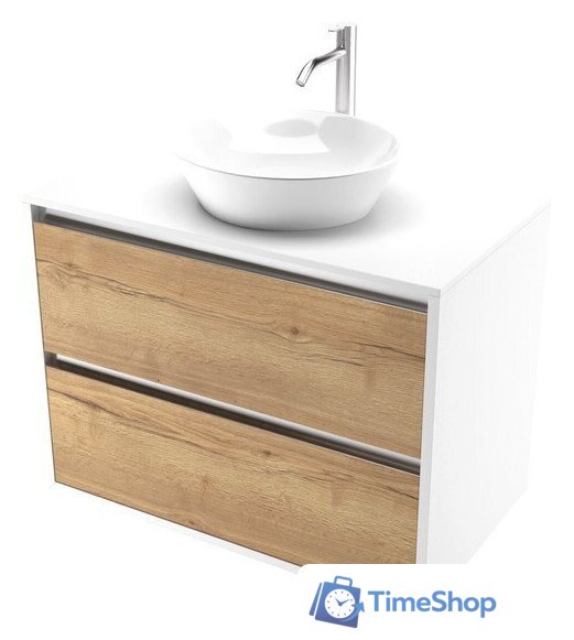  ЗОВ Тумба под умывальник Парма 100 P100LWP0MHMC1A-KP13W (белый/галифакс) - Изображение №1 — Интернет-магазин Time-Shop