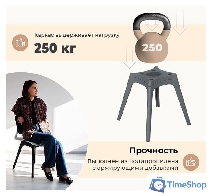 Стул Sheffilton SHT-ST59/S195 (белый/темно-серый) - Изображение №6 — Интернет-магазин Time-Shop