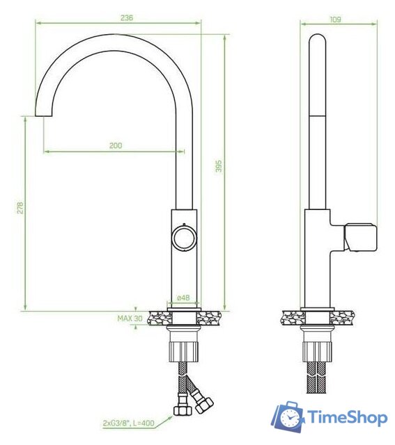 Смеситель Laveo Pretto BAO 768D - Изображение №2 — Интернет-магазин Time-Shop