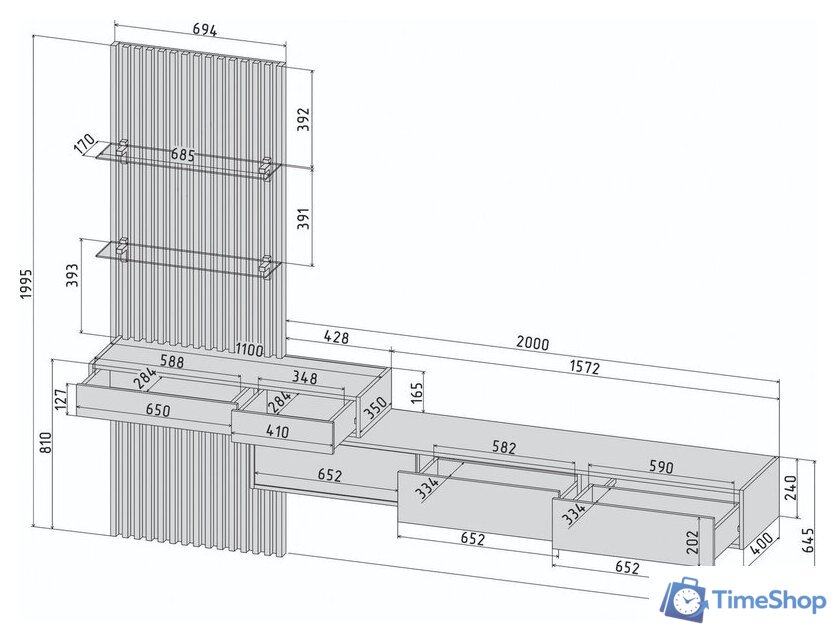 Горка Интерлиния Lagom-7 LG-G (белый платинум/дуб золотой) - Изображение №3 — Интернет-магазин Time-Shop