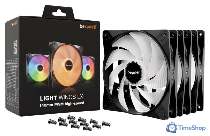 Комплект вентиляторов для корпуса be quiet! Light Wings LX 140mm PWM HS 3-Pack BL130 - Изображение №3 — Интернет-магазин Time-Shop