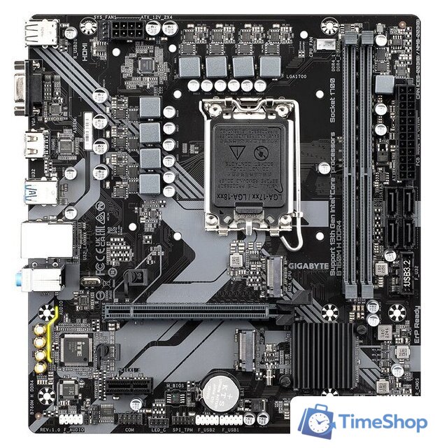 Материнская плата Gigabyte B760M H DDR4 (rev. 1.0) - Изображение №1 — Интернет-магазин Time-Shop