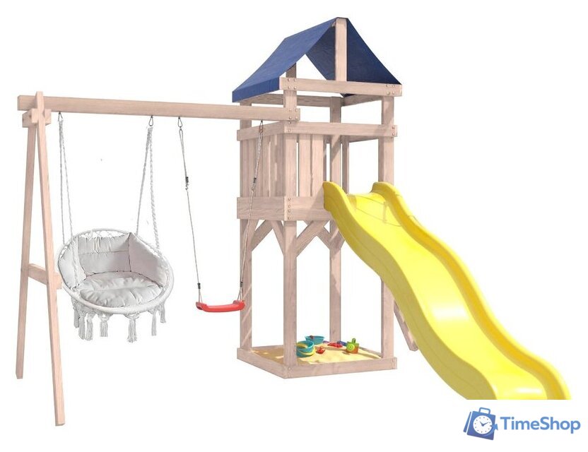 Игровой комплекс National Tree Company С качелями лодочка IgroWoods ДКНП-10 (не окрашен) - Изображение №1 — Интернет-магазин Time-Shop