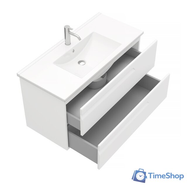 Laparet Тумба под умывальник Atlas 100 (белый матовый) - Изображение №3 — Интернет-магазин Time-Shop