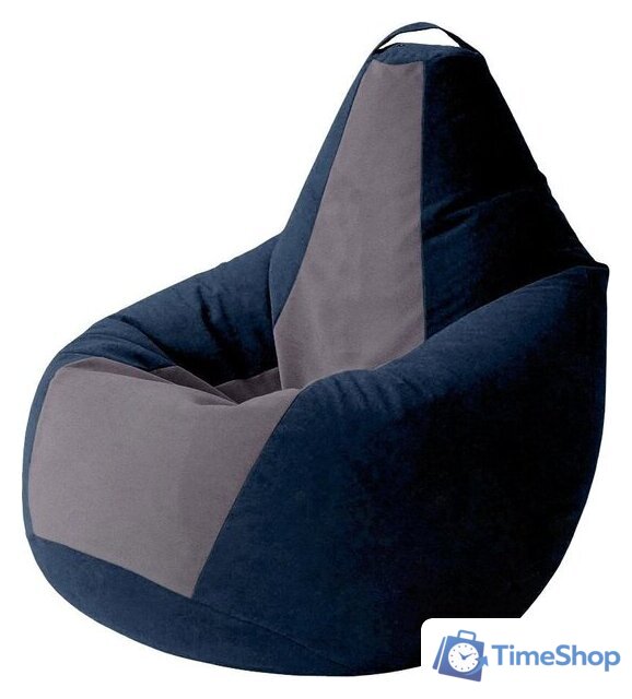 Кресло-мешок Kreslomeshki Груша Kombo XXXL GKV-145x100-TSA (темно-синий/антрацит) - Изображение №1 — Интернет-магазин Time-Shop