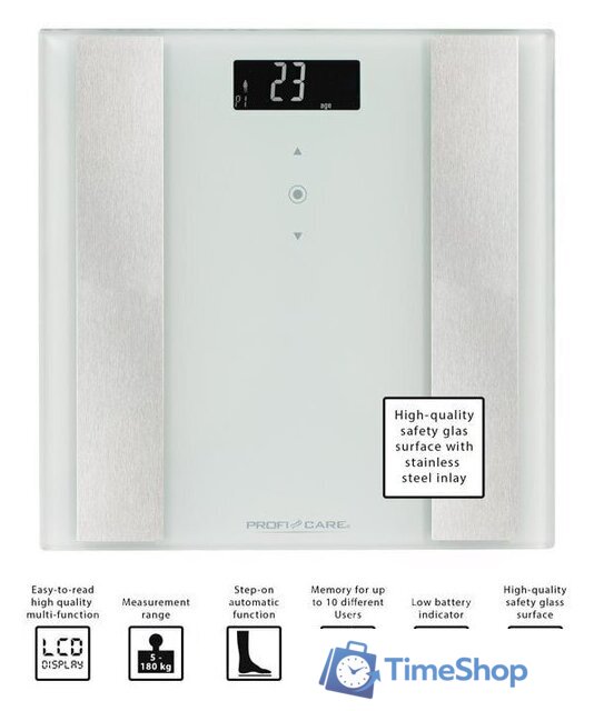 Напольные весы Proficare PC-PW 3007 FA (белый) - Изображение №2 — Интернет-магазин Time-Shop