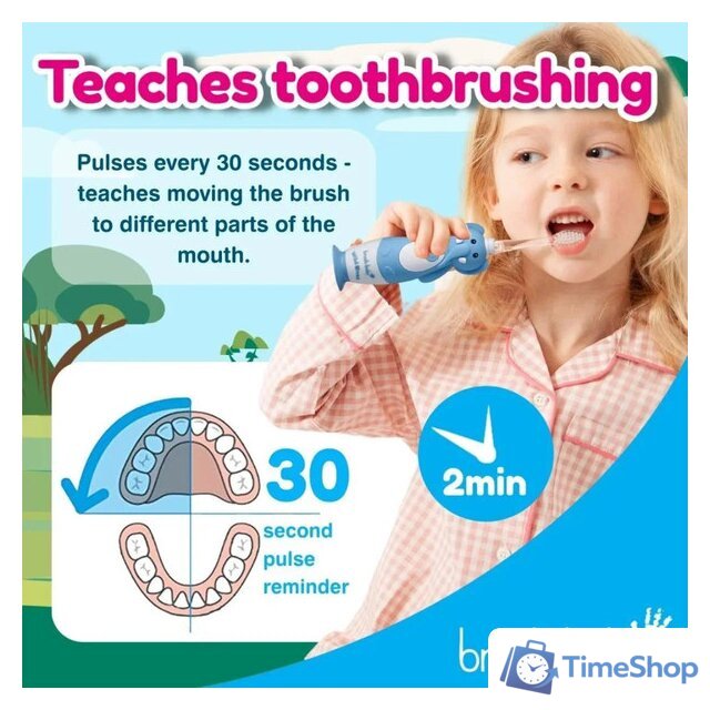 Электрическая зубная щетка Brush-Baby WildOnes Elephant - Изображение №6 — Интернет-магазин Time-Shop
