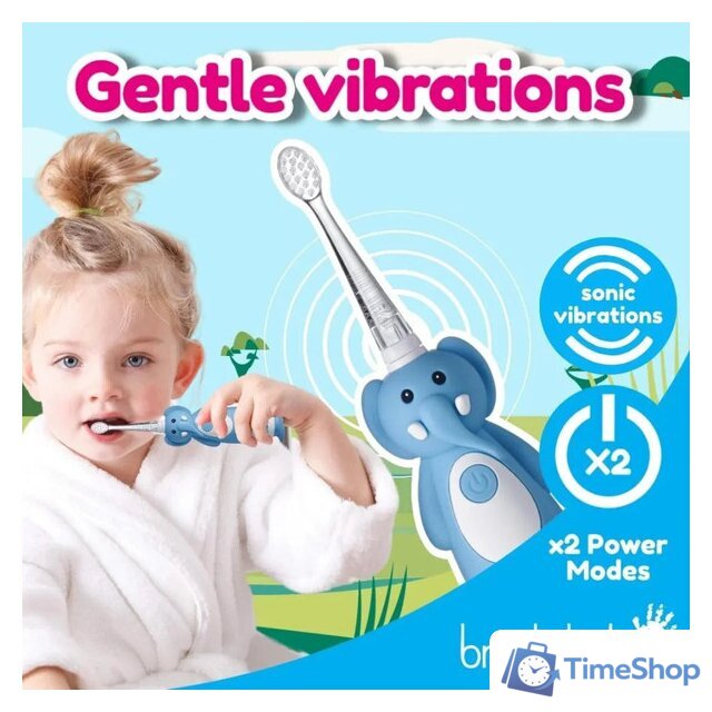 Электрическая зубная щетка Brush-Baby WildOnes Elephant - Изображение №5 — Интернет-магазин Time-Shop