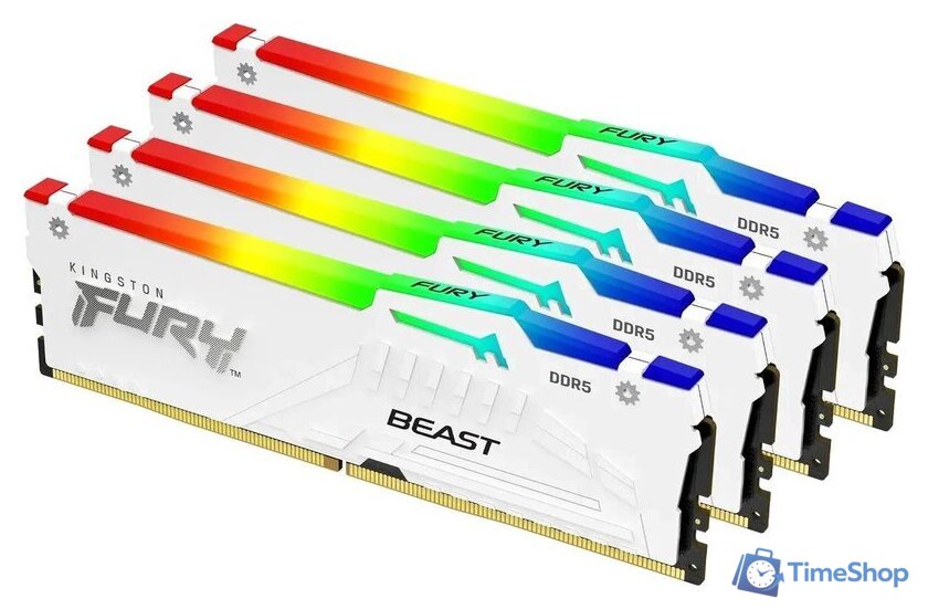 Оперативная память Kingston FURY Beast RGB 4x32ГБ DDR5 5600 МГц KF556C40BWAK4-128 - Изображение №1 — Интернет-магазин Time-Shop