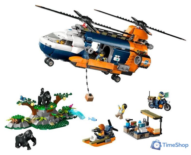 Конструктор LEGO City 60437 Вертолет исследователя джунглей в базовом лагере - Изображение №1 — Интернет-магазин Time-Shop