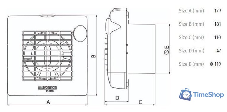 Осевой вентилятор Vortice Punto M 120/5